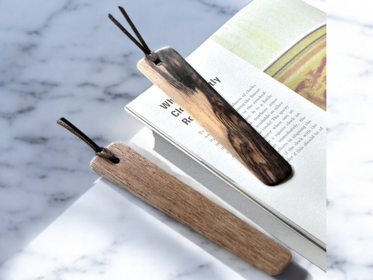 Bookmark Black persimmon, Jindai Zelkova, Jindai cedar  [Custom Engraving Included]